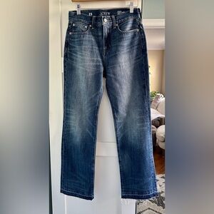 J. Crew Women’s Sz 25 Nipped In Rigid Straight Leg Jeans In Raegan Wash NWT